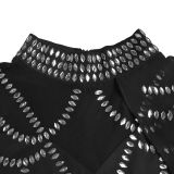 Women Elegant Beaded Cape Dress