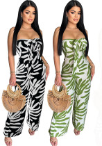 Women Printed Off Shoulder Jumpsuit Women Printed Off Shoulder Jumpsuit