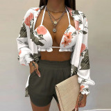 Women sexy Spring beach shorts Three-Piece