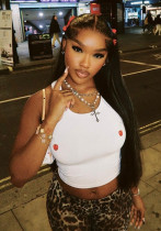 Women Summer Cherry Print Vest Top