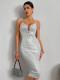 Women Solid Sequin Sexy Party Bodycon Dress