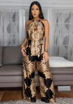 Women Summer Printed Sexy Backless Sleeveless Jumpsuit Women Summer Printed Sexy Backless Sleeveless Jumpsuit