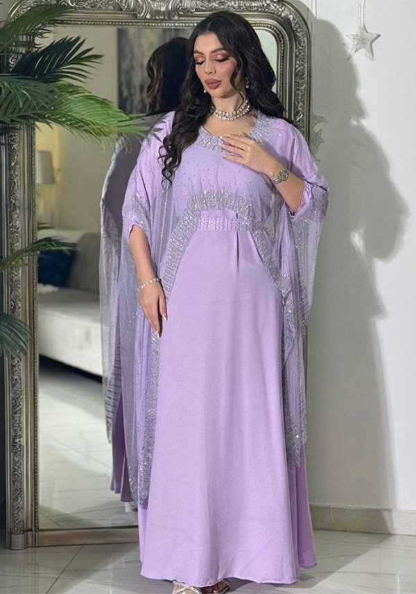 Women Dubai Arabian abaya diamond robe