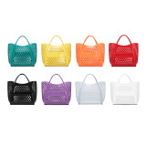 PVC Bag Shopping Basket Bag Bathing Washing Large Capacity Hollow Handheld Beach Bag