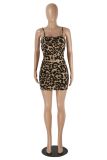 Women Summer Solid Print Suspender Top and Skirt Two Piece Set