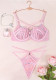Women Pink Rhinestone Sexy Lingerie Set