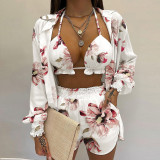 Women sexy Spring beach shorts Three-Piece