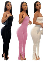 Women Summer Off Shoulder Slit Jumpsuits Women Summer Off Shoulder Slit Jumpsuits