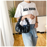 women Korean one-shoulder bag French bag fashion pleated handbag underarm bag