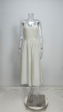 Women Spring elegant sexy Lace-Up Backless suspender dress