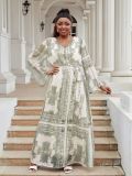 Plus Size women's clothing elegant loose Casual pleated chiffon long dress for women