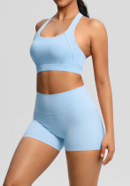 Tight Fitting yoga sports vest shockproof bra Butt Lift shorts running fitness yoga clothes two-piece set