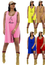 Women's Mother's Day print vest top shorts two-piece set