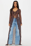 Spring Summer Long Sleeve Cardigan Beach Bikini Sun Protection Cover-up