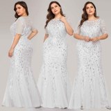 Women Lace Mesh Formal Party Fishtail Evening Dress