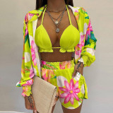 Women sexy Spring beach shorts Three-Piece