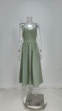 Women Spring elegant sexy Lace-Up Backless suspender dress