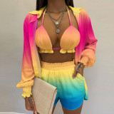 Women sexy Spring beach shorts Three-Piece