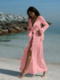 Spring Summer Long Sleeve Cardigan Beach Bikini Sun Protection Cover-up