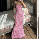 Women Spring Floral Suspender Dress
