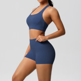 Tight Fitting yoga sports vest shockproof bra Butt Lift shorts running fitness yoga clothes two-piece set