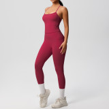 Tight Fitting yoga vest sports Casual outdoor running fitness Leggings yoga clothes two-piece set women