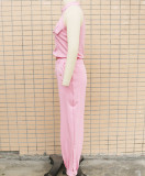 Women Summer Sleeveless Top and Cargo Pants Two-Piece Set