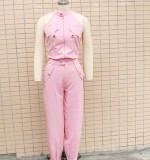 Women Summer Sleeveless Top and Cargo Pants Two-Piece Set