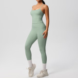 Tight Fitting yoga vest sports Casual outdoor running fitness Leggings yoga clothes two-piece set women