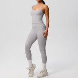 Tight Fitting yoga vest sports Casual outdoor running fitness Leggings yoga clothes two-piece set women