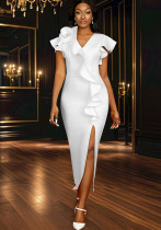 Women V Neck Formal Party Party Slit Maxi Dress Women V Neck Formal Party Party Slit Maxi Dress