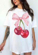 Women Letter Loose Casual Print T-Shirt