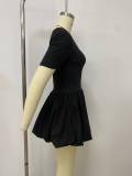 Women Short Sleeve Sexy Flower Bud Strap Dress