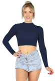 Women Sexy Solid Long Sleeve Top