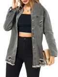 Women Casual Fall/Winter Long Sleeve Denim Jacket