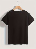 Plus Size Women Floral Print Short Sleeve Round Neck T-Shirt