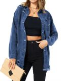 Women Casual Fall/Winter Long Sleeve Denim Jacket
