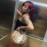 Women's clothing sexy tiger print Lace-up Tight Fitting shorts