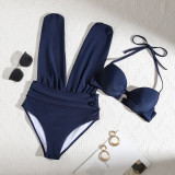 Gathered sexy high waist Two Pieces Bikini swimsuit