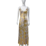 Women Summer Sexy Backless Shiny Strap Dress