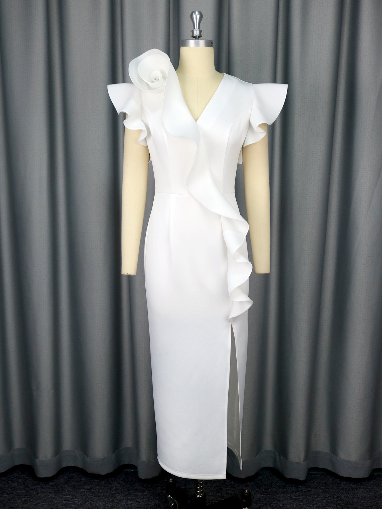 Women V Neck Formal Party Party Slit Maxi Dress