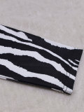 Plus Size Women's Sexy Zebra Print Slim Split Slim Fit Fashion Long Dress