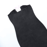 Chic bow hollow Strapless sexy slim party Bodycon dress