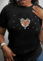 Plus Size Women Floral Print Short Sleeve Round Neck T-Shirt Plus Size Women Floral Print Short Sleeve Round Neck T-Shirt