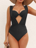 Gathered sexy high waist Two Pieces Bikini swimsuit