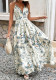 Women's Fashion Elegance V-neck Strap Plus Size Print Holidays Long Dress