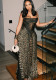 Summer fashion sexy leopard print high waist slim Strap Dress