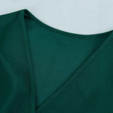 Plus Size Women's Summer V-neck Solid color Casual Dress