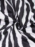Plus Size Women's Sexy Zebra Print Slim Split Slim Fit Fashion Long Dress