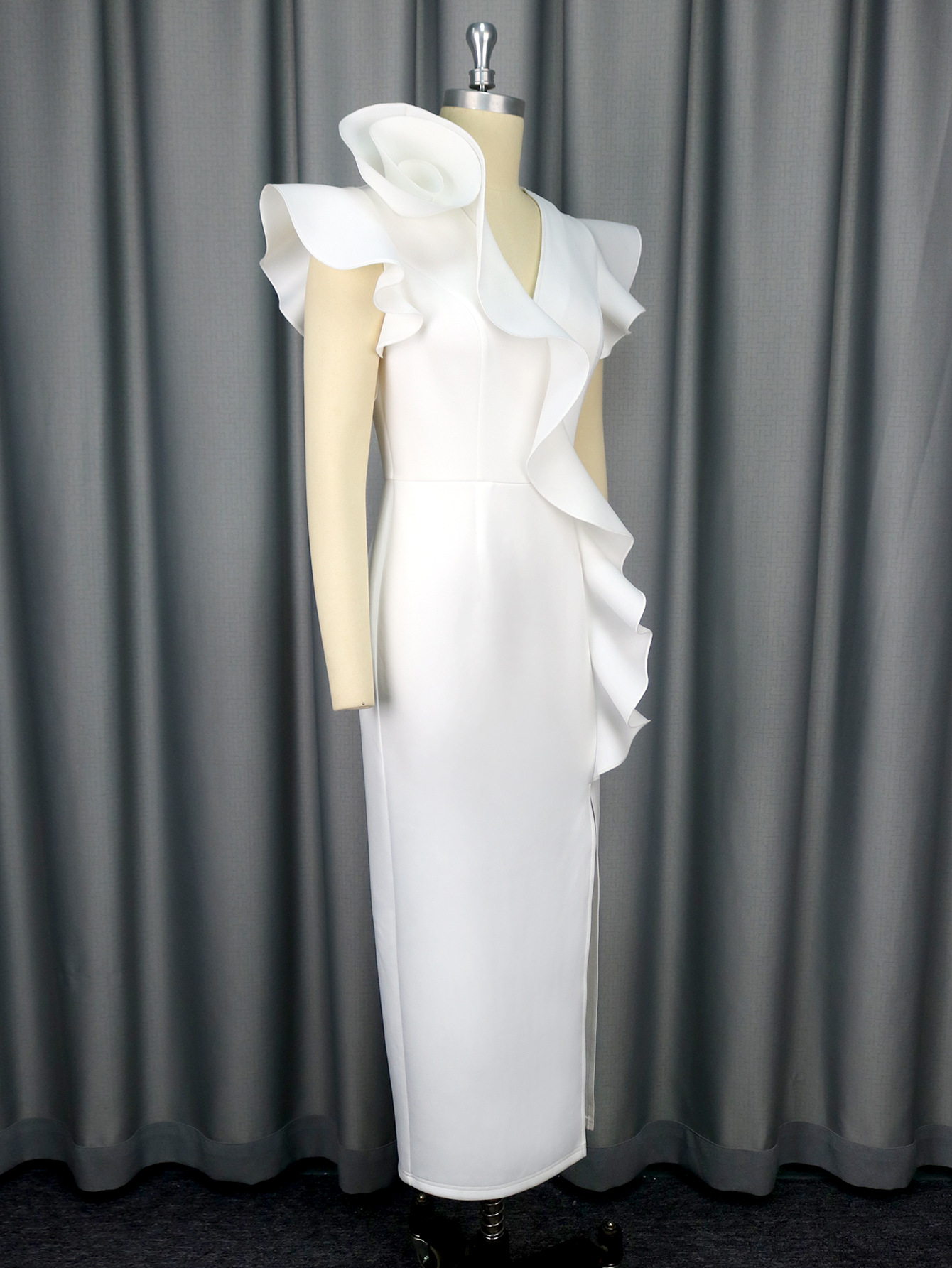 Women V Neck Formal Party Party Slit Maxi Dress